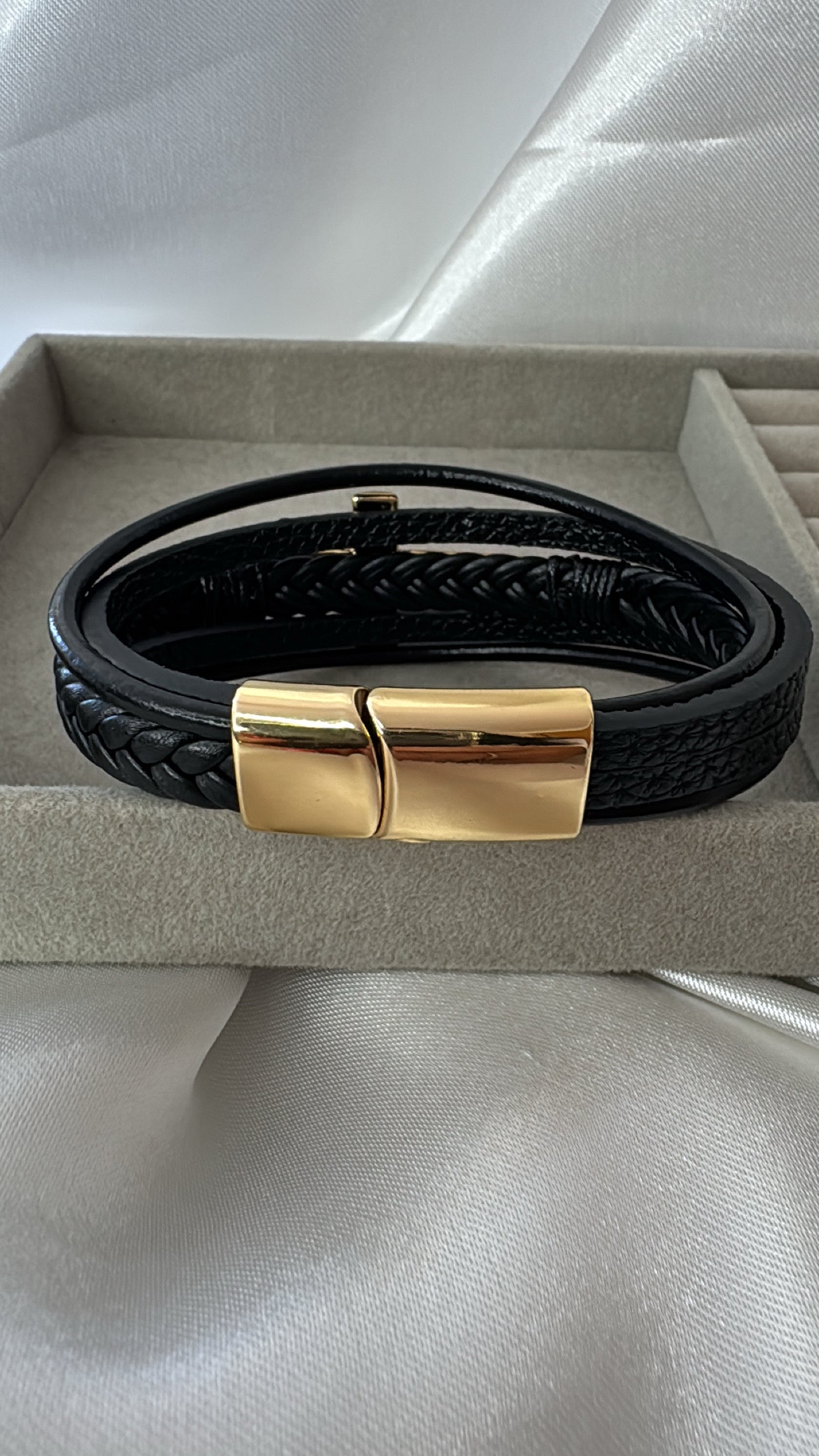 Pulseira Masculina Cruz Dourada 21 cm