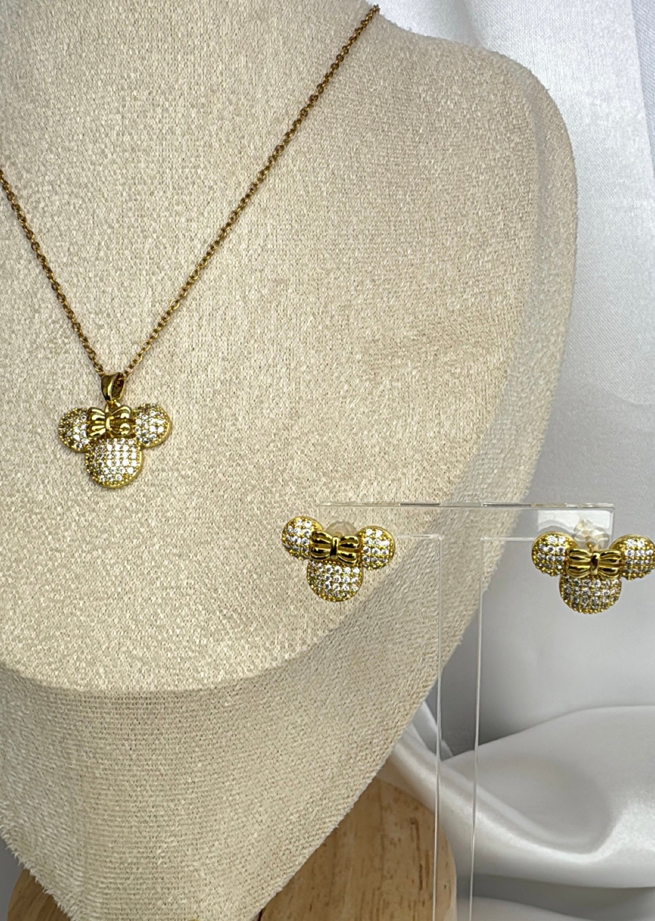 Conjunto Minnie Com Zircônias