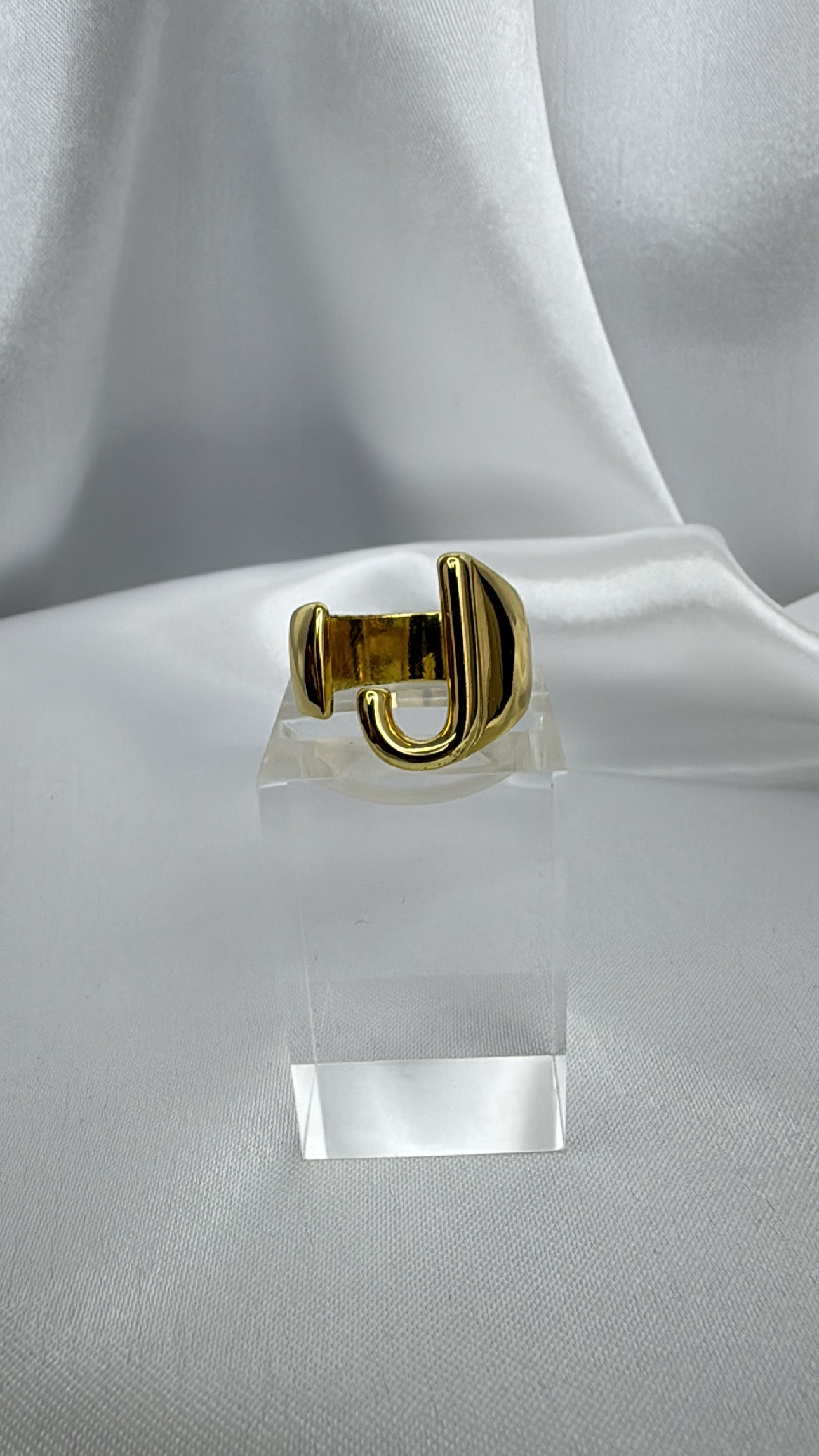 Anel J Regulável Dourado