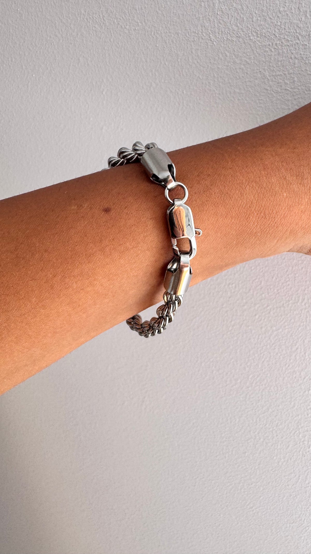Pulseira cordão baiano em aço inoxidável 5mm
