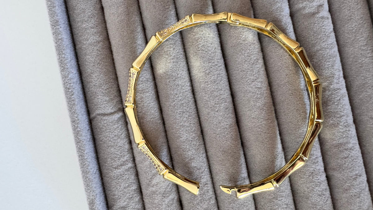 Bracelete Bambum Cravejado com Zircônias
