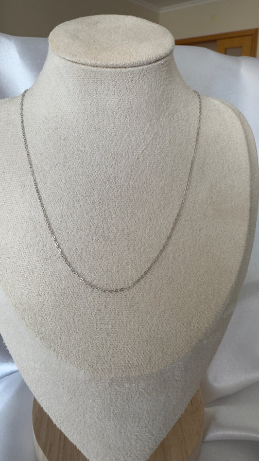 Colar Elos sem pingente Ródio Branco