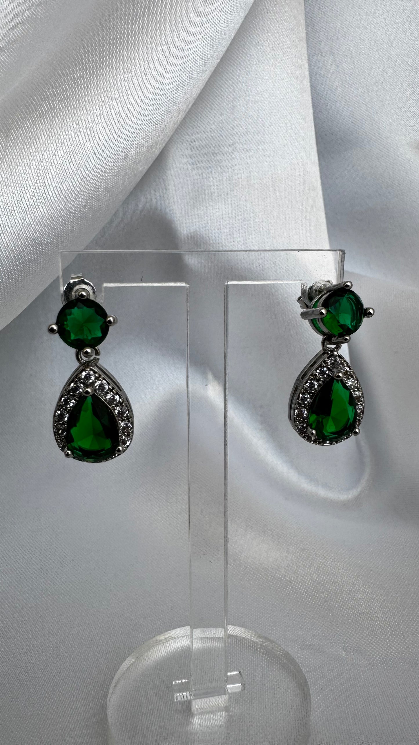 Brinco Gota Verde Esmeralda