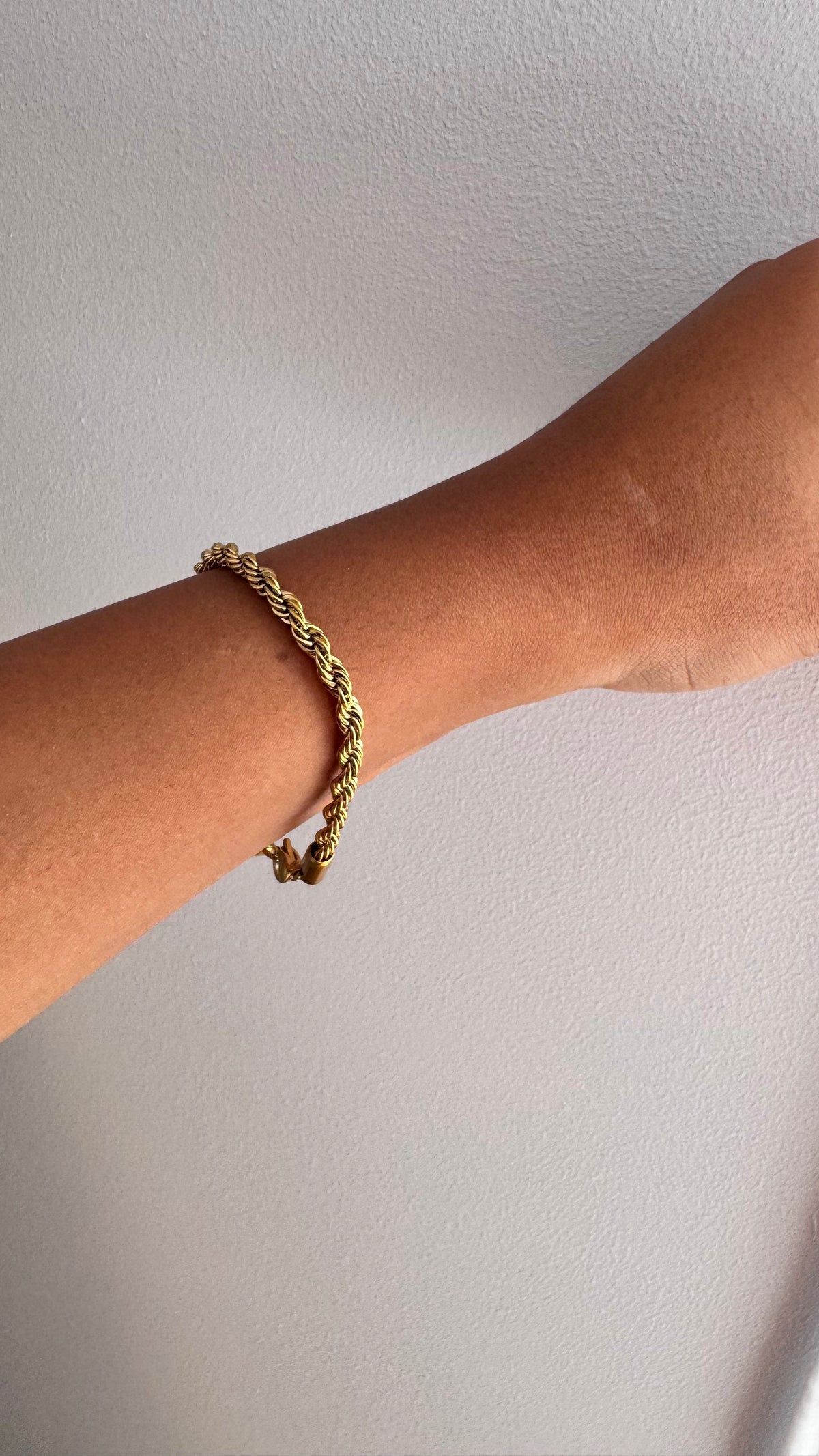 Pulseira Cordão Baiano em aço inoxidável Dourada 4mm