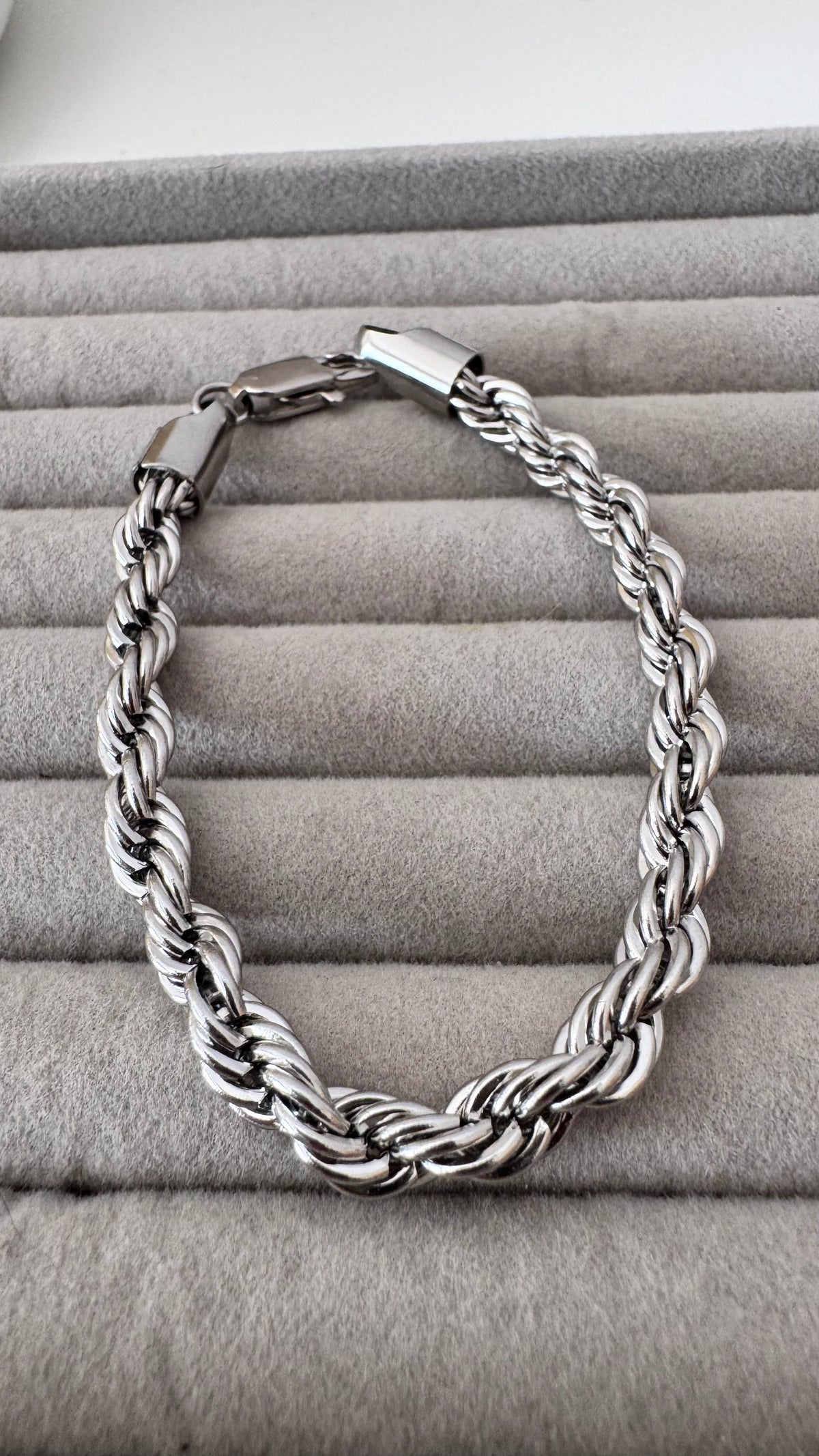 Pulseira cordão baiano em aço inoxidável 5mm