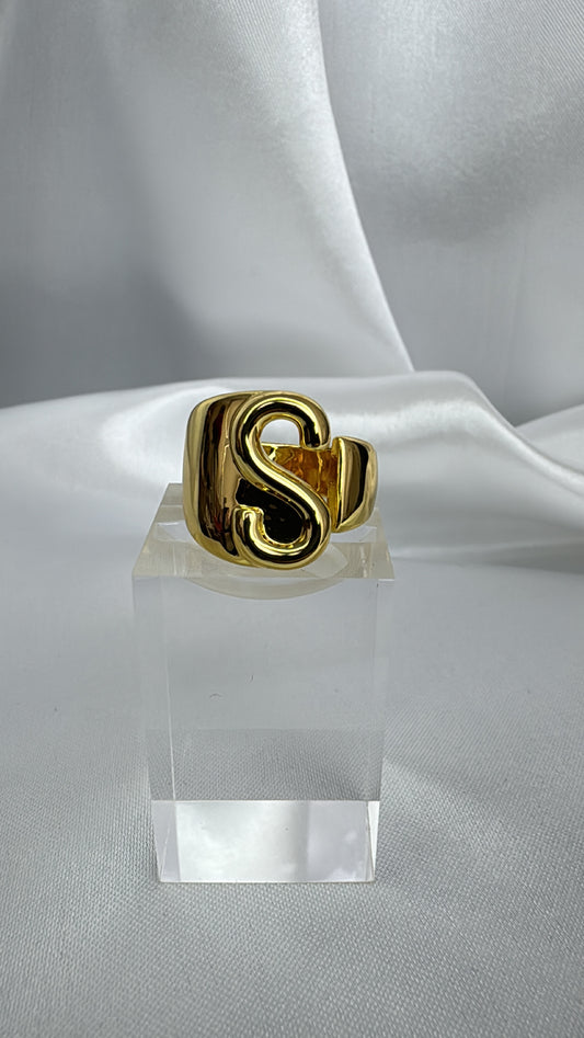 Anel S Regulável Dourado
