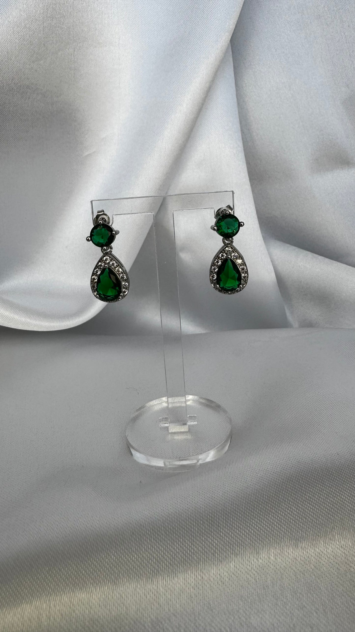 Brinco Gota Verde Esmeralda