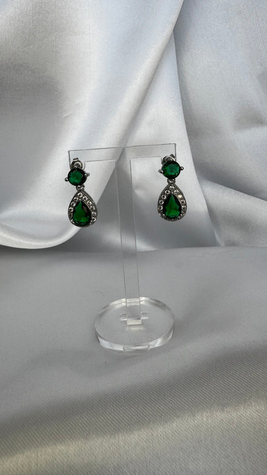 Brinco Gota Verde Esmeralda