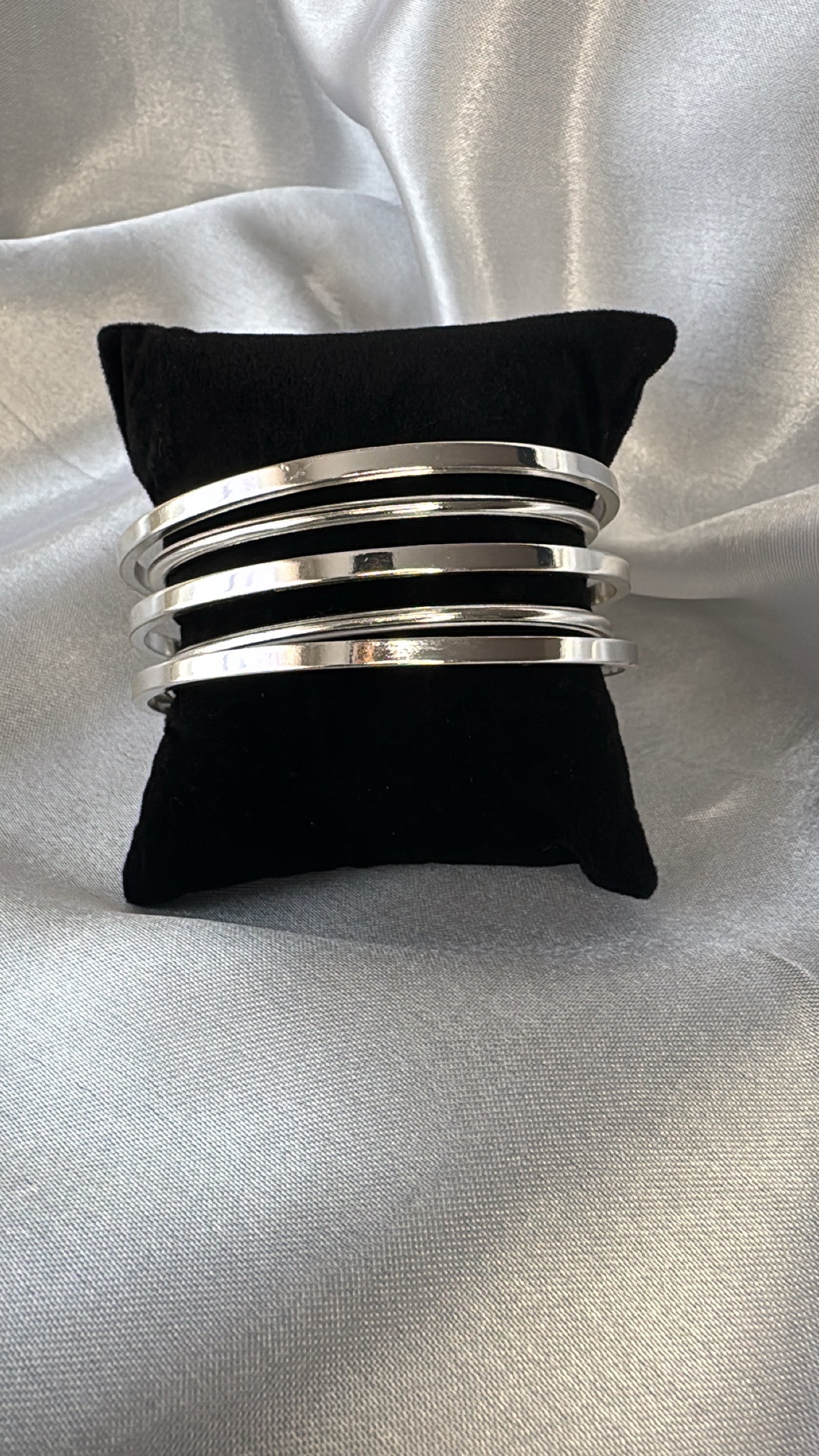 Bracelete múltiplos aros prata