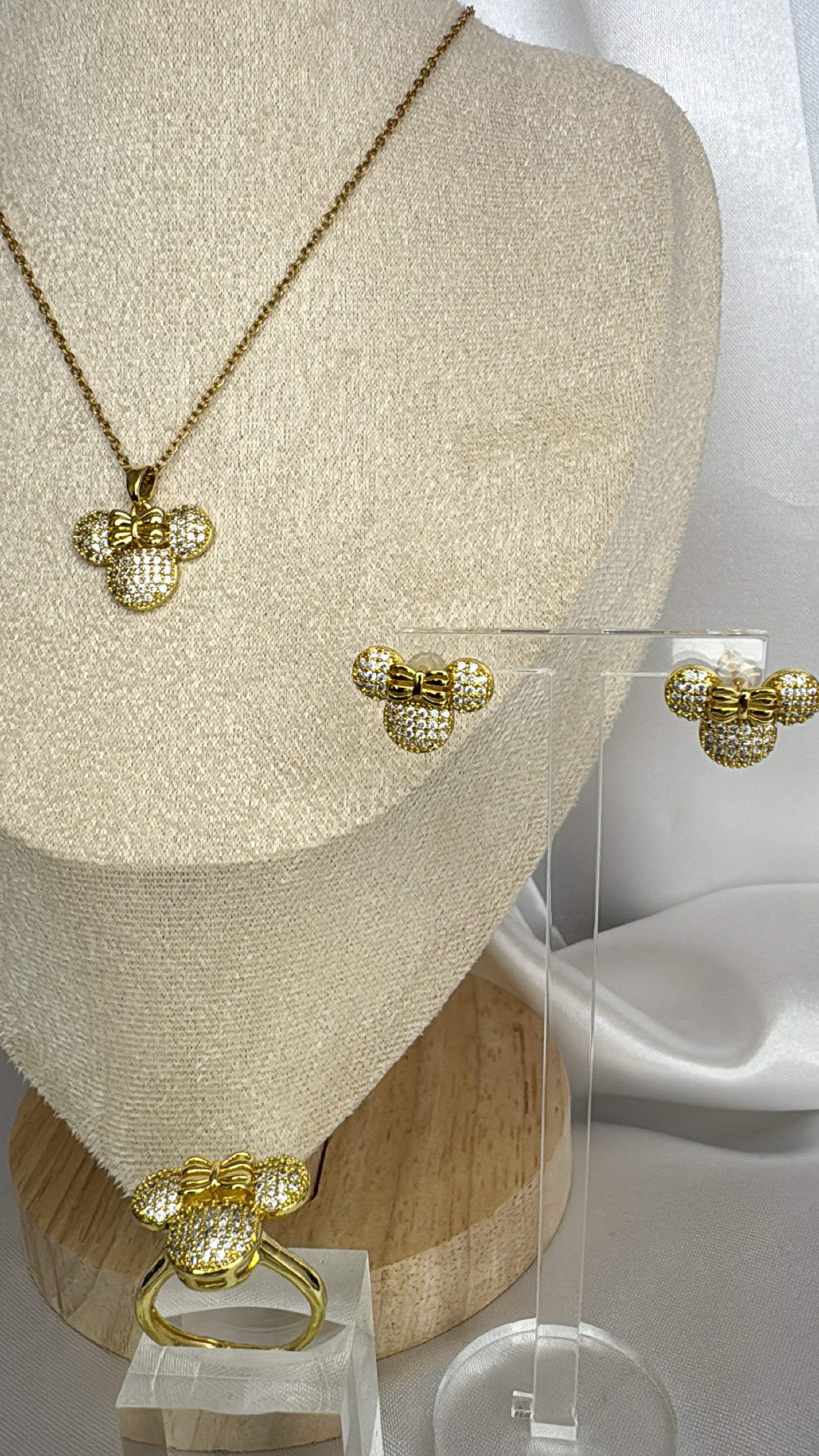 Conjunto Minnie Com Zircônias