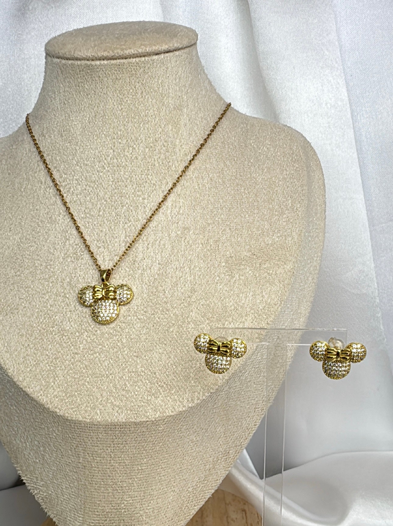 Conjunto Minnie Com Zircônias