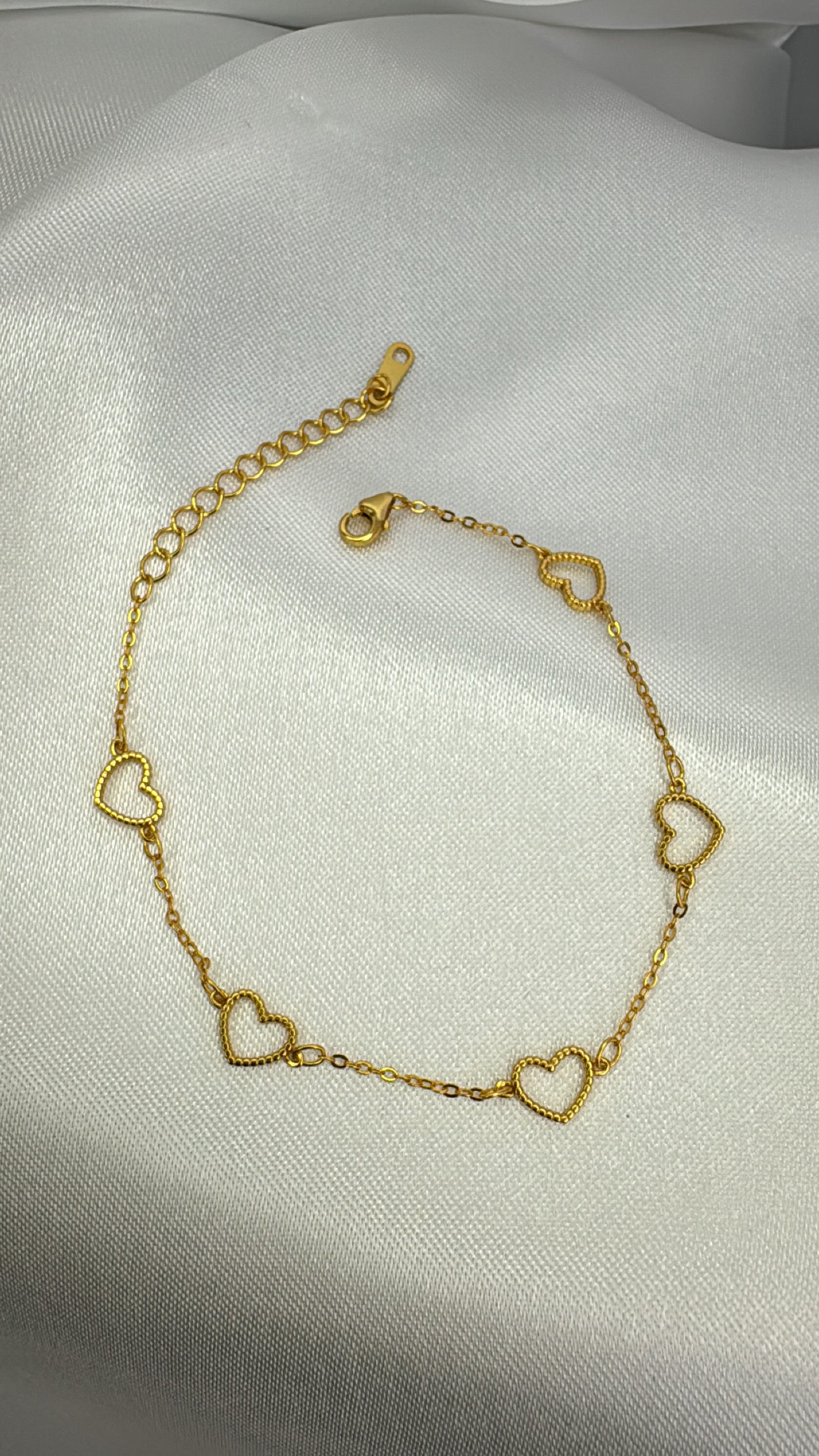 Pulseira Corações Dourado
