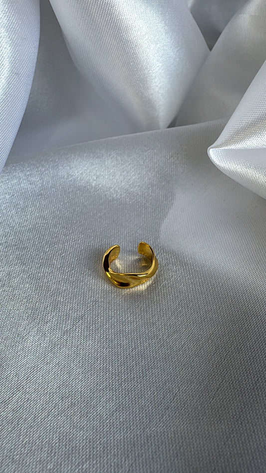 Piercing de Encaixe com Formato Orgânico Dourado