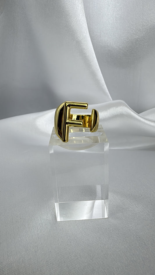 Anel F Regulável Dourado