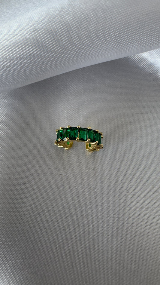 Piercing de Encaixe com Zircônias Verde Esmeralda