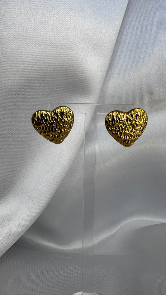 Brinco Coração Textura Riscas