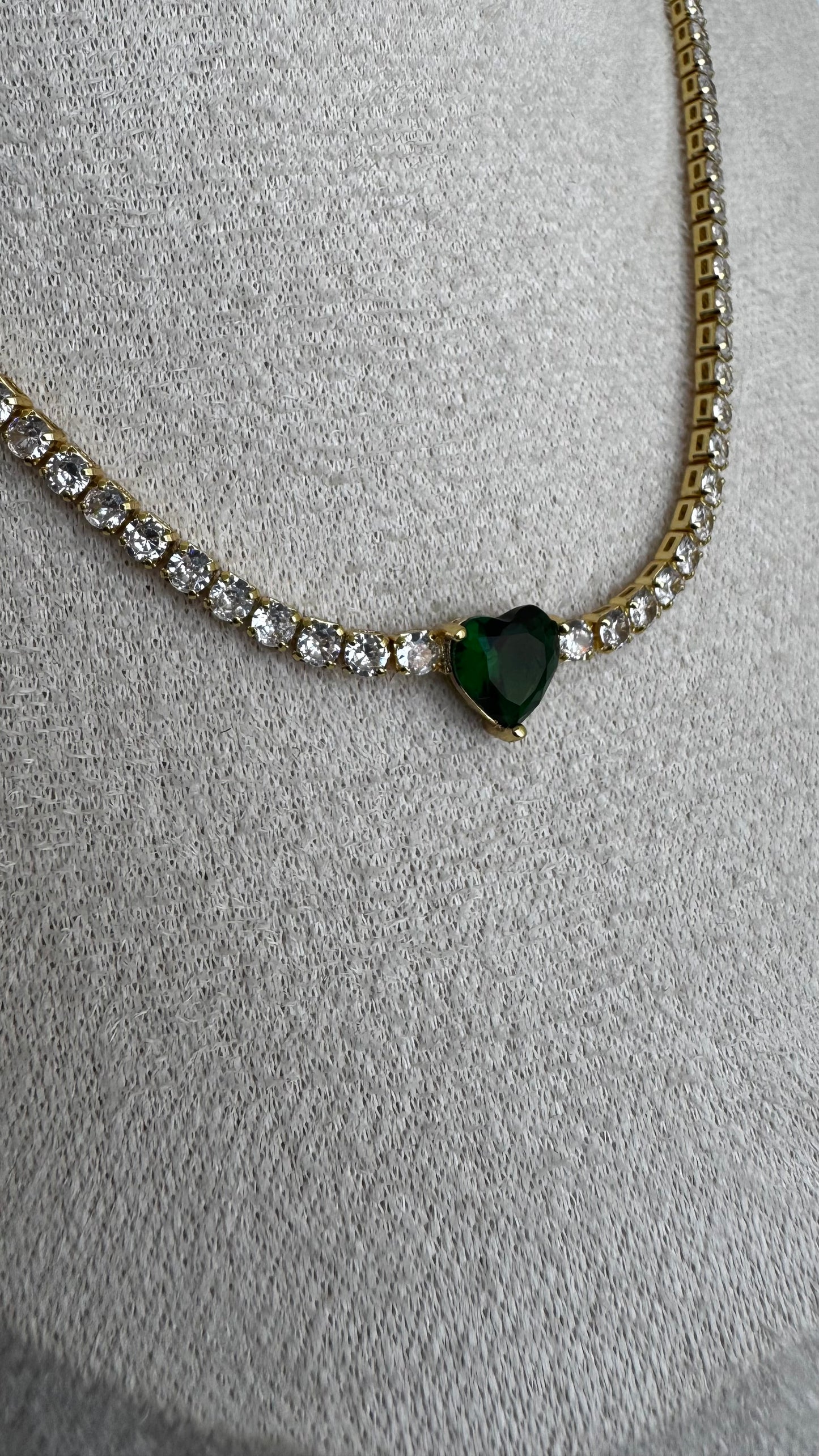 Choker Riviera Coração Verde Esmeralda