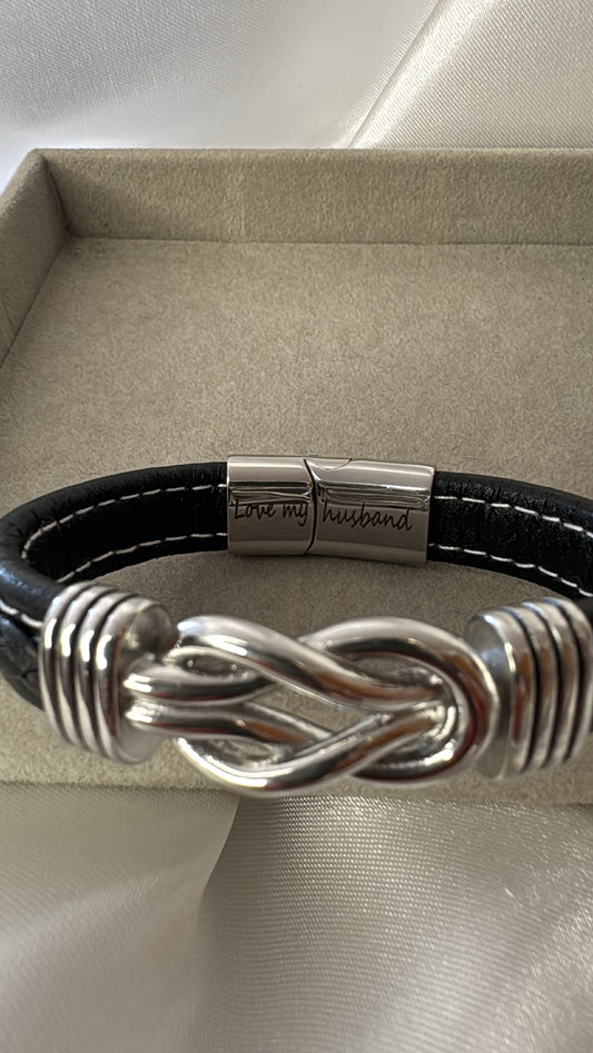 Pulseira masculina 19cm ( Love my husband)