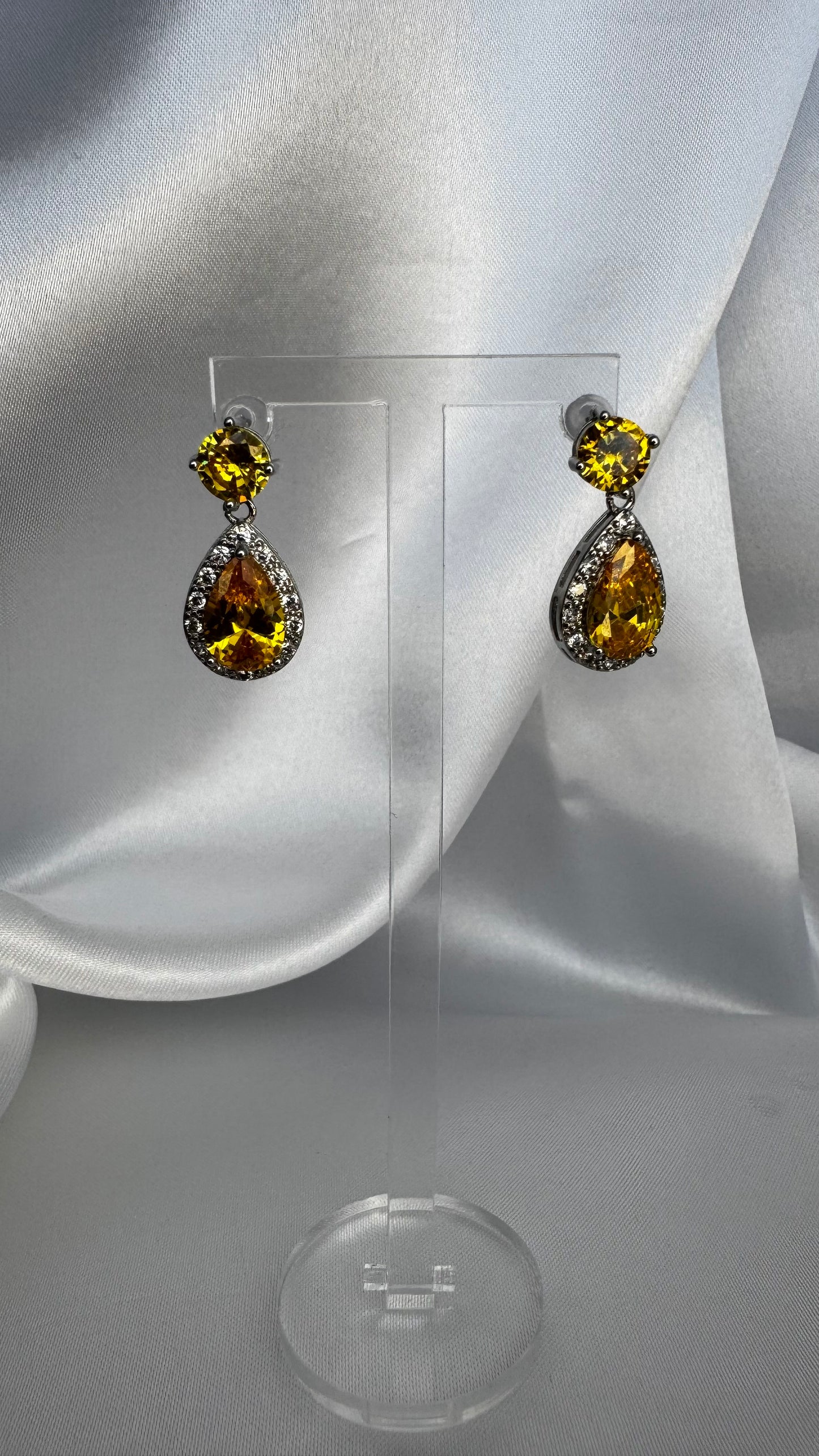 Brinco Gota Amarelo Citrino