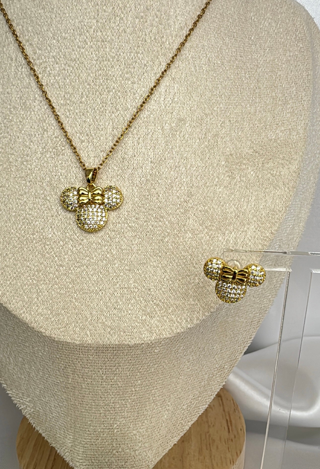 Conjunto Minnie Com Zircônias