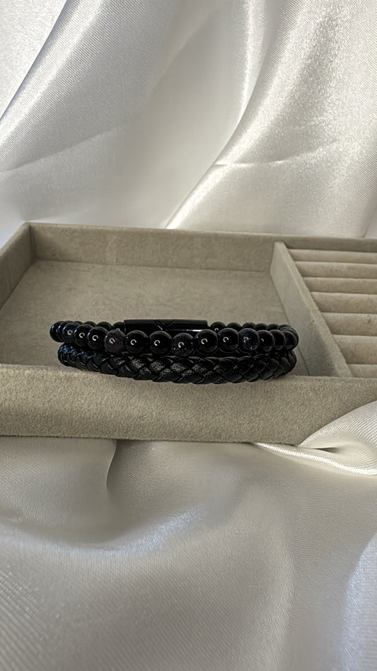 Pulseira Masculina com esferas 19 cm