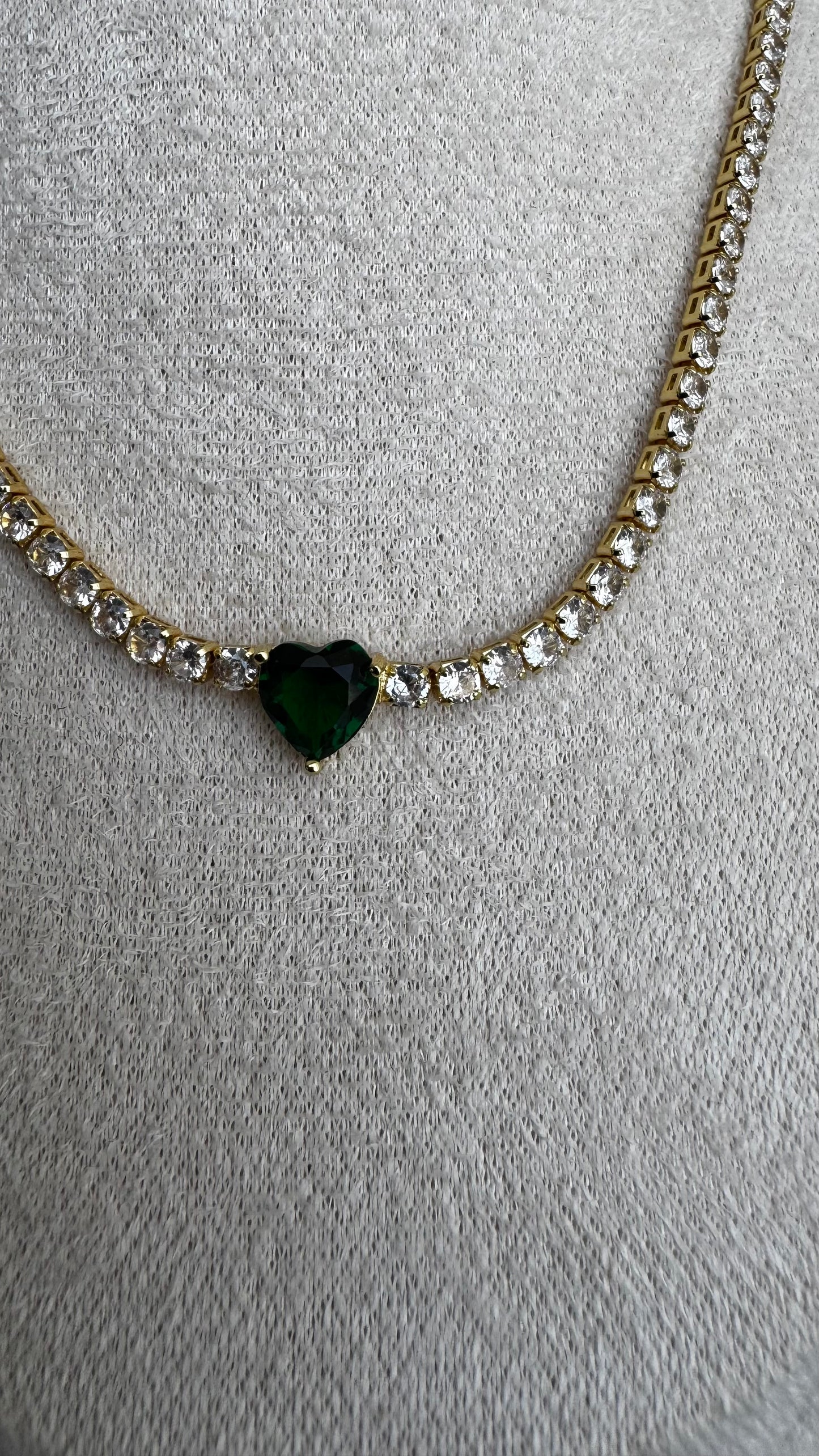 Choker Riviera Coração Verde Esmeralda